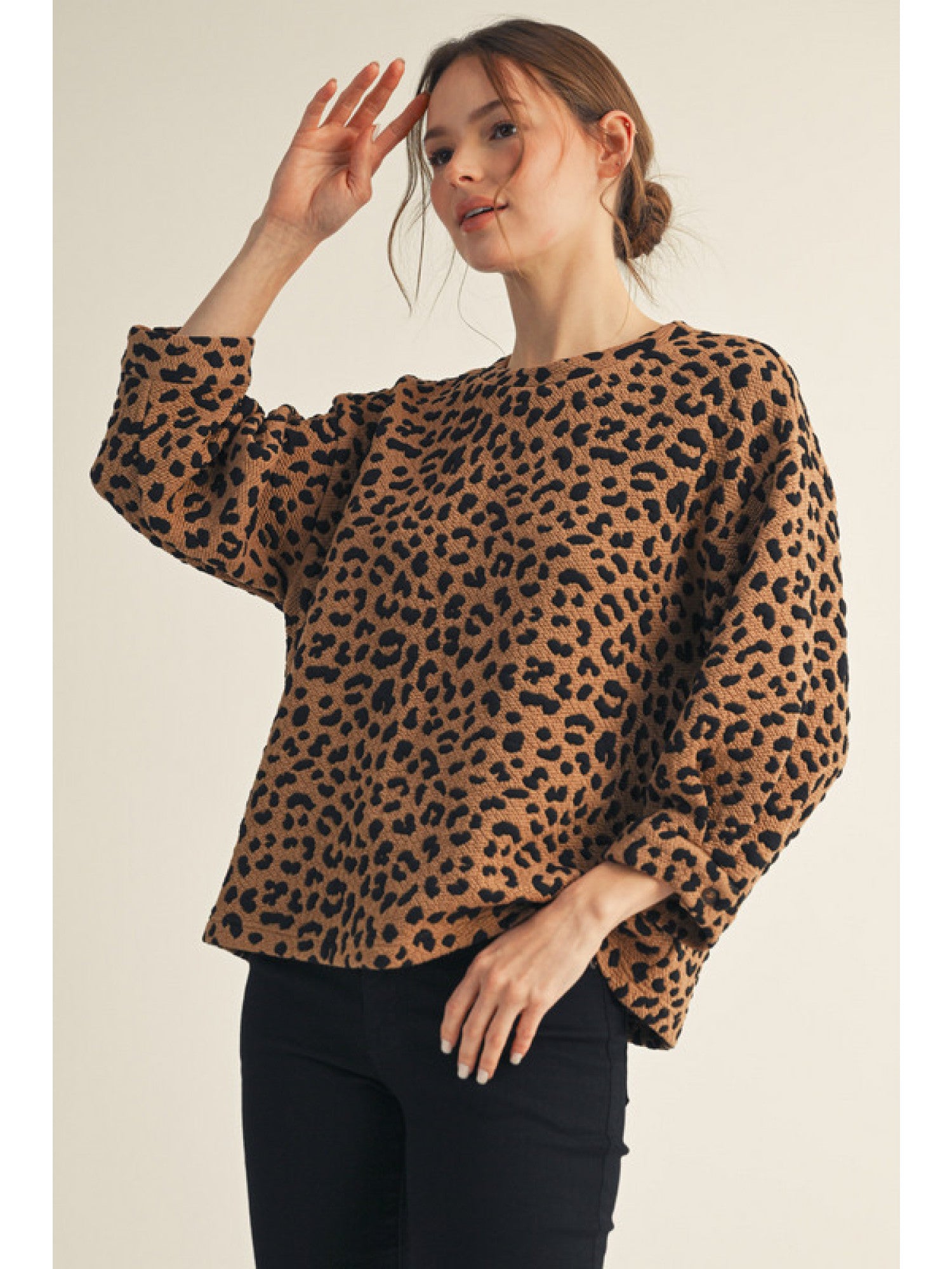 Leopard Textured Top