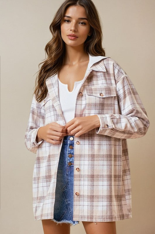Mocha Plaid Hoodie