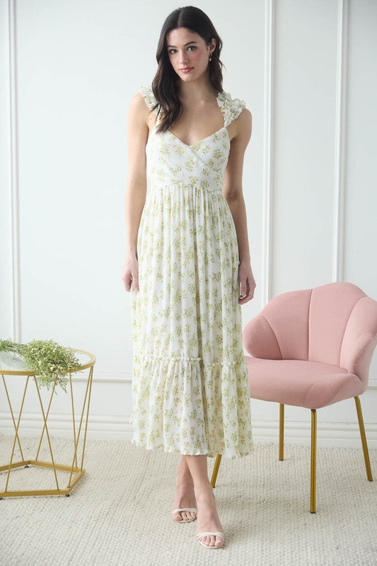 Ivory Floral Wrap Maxi