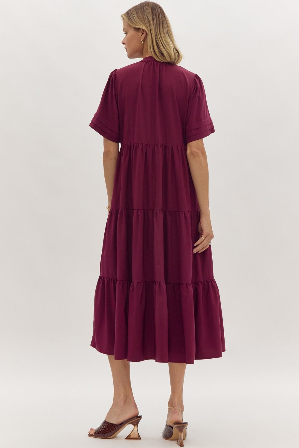 Plum Tiered Midi