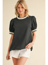 Black Swirl Trim Top