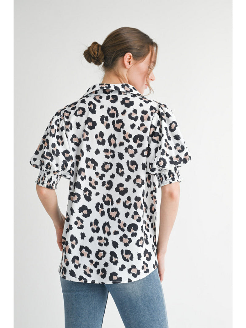 Animal Collared Top
