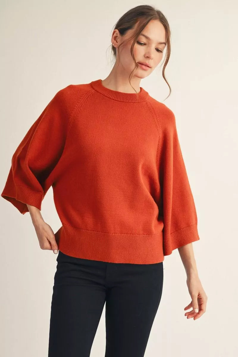 Rust Drop Shoulder Sweater