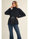 Black Drawstring Turtleneck