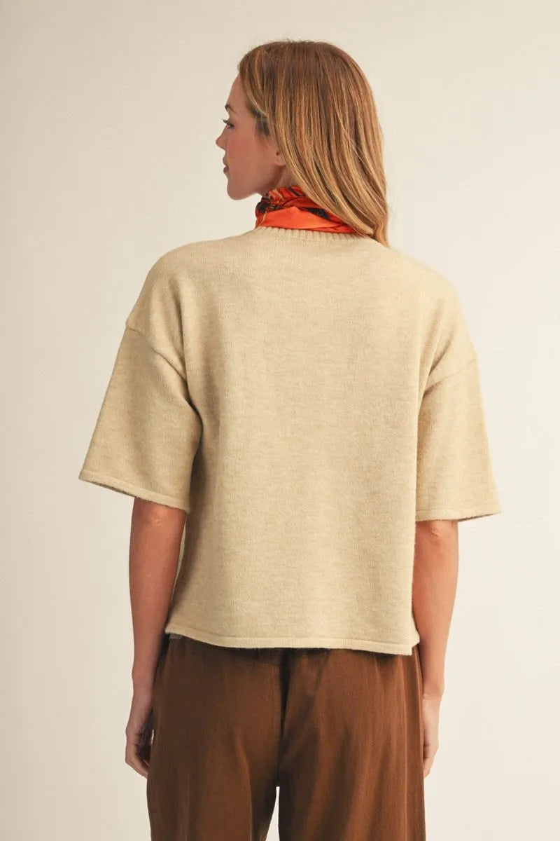 Oatmeal Buttondown Cardigan