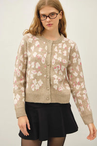 Taupe Brushed Leopard Cardigan