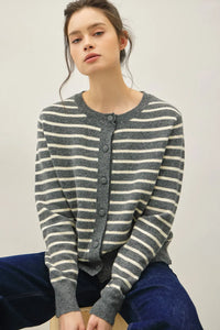 Charcoal Stripe Classic Cardigan