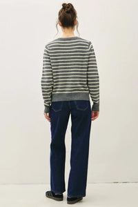 Charcoal Stripe Classic Cardigan