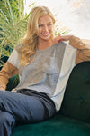 Grey Colorblock Knit Top