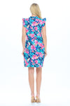 Navy Floral Ruffle Cap Dress