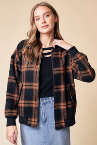 Plaid Bomber Jacket