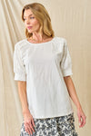 White Frill Raglan Top