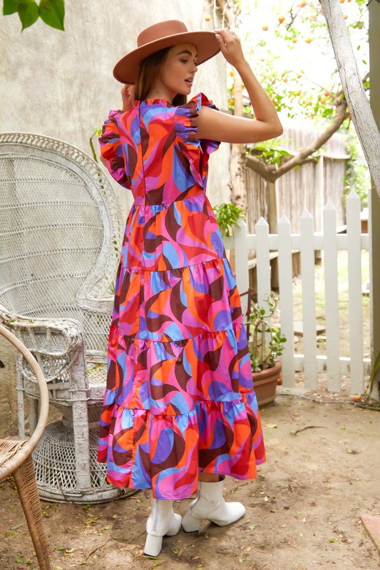 Orange & Pink Tier Maxi
