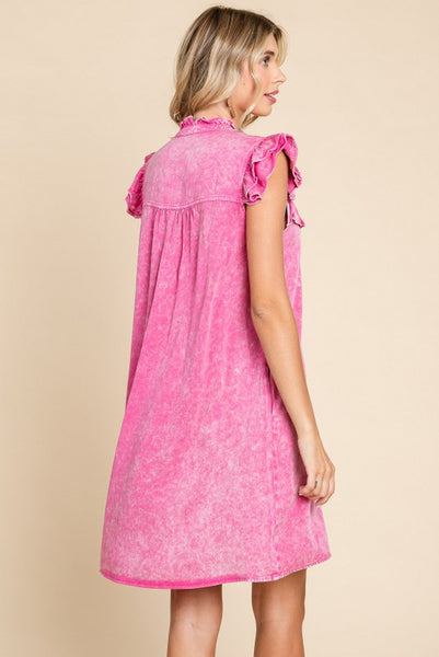 Pink Frill Neck