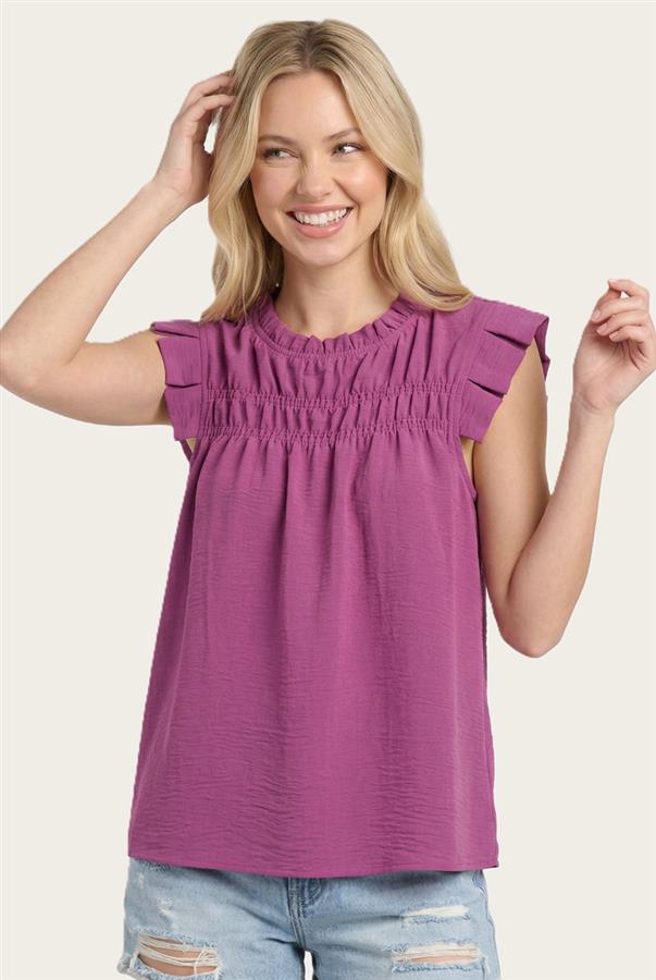 Magenta Frill Neck