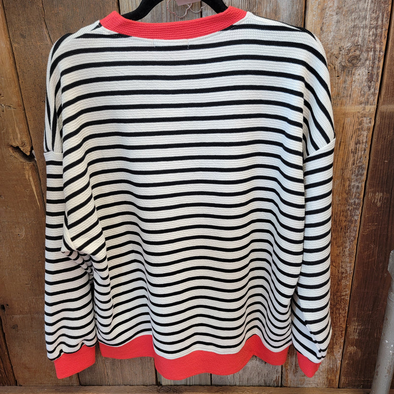 Red Stripe Cloudy Sweatshirt