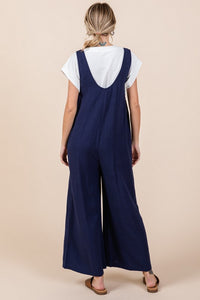 Navy Linen Jumpsuit