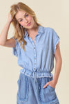 Light Denim Crop Shirt