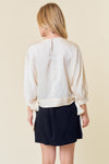 Cream Side Tie Blouse