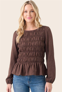 Chocolate Smocked Top
