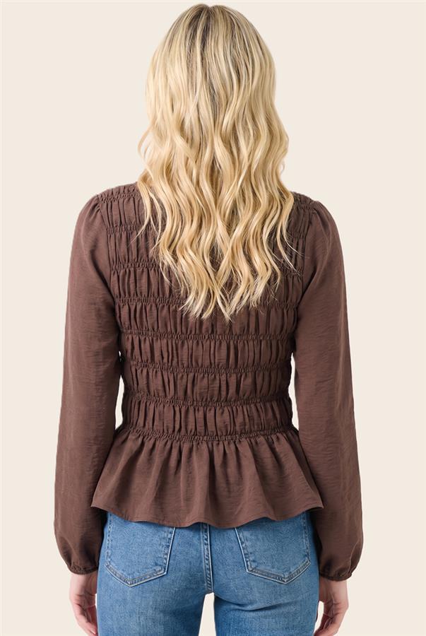 Chocolate Smocked Top