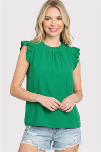 Green Ruffle Sleeve