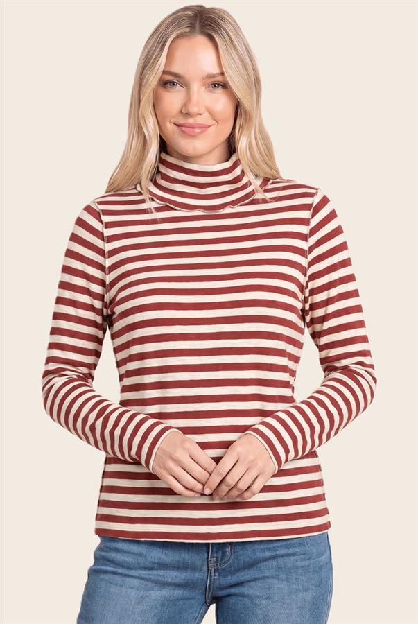 Rust Stripe Turtleneck