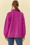 Magenta Zip-Up Pullover