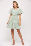 Multi Green Eyelet Dress