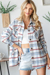 Blue & ivory Plaid Shacket