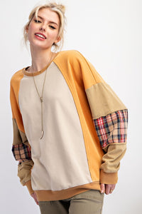 Coconut & Caramel Plaid Sleeve