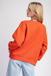 Orange Textured Pullover