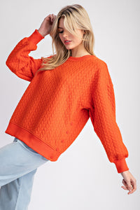 Orange Textured Pullover