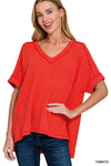 Ribbed V-Neck Top