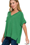Ribbed V-Neck Top