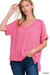 Ribbed V-Neck Top