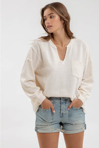 Split Neck Top