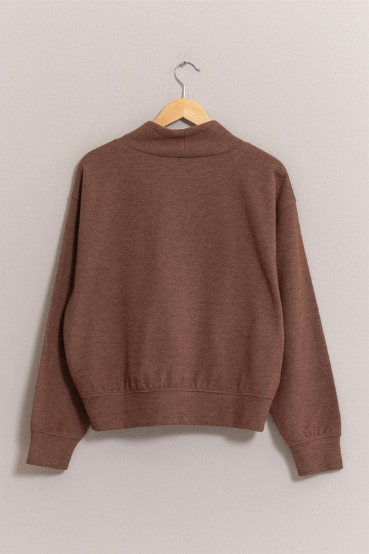 Chestnut Brushed Funnel Neck