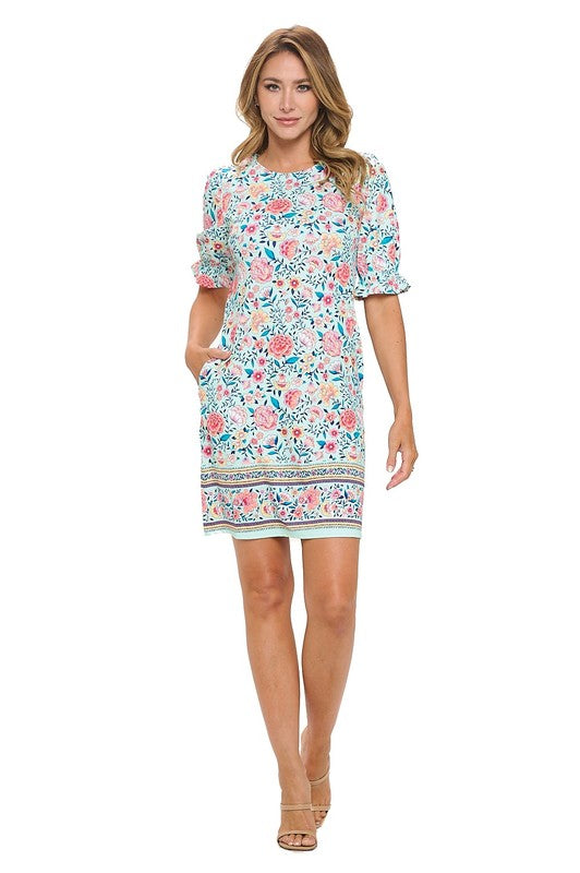 Mint Floral Catalina Dress
