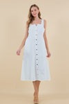 White Stitch Midi Dress