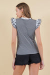 Black Stripe Eyelet Sleeve