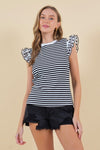 Black Stripe Eyelet Sleeve