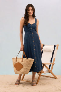 Chambray Sweetheart Midi