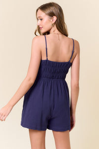 Navy Gauze Romper