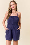 Navy Gauze Romper