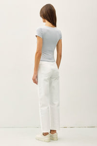 Slate Stripe Cap Sleeve