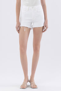 White Fray Hem Shorts