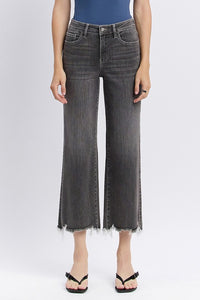 Vervet Grey Fray Crop