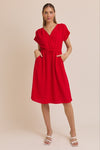 Red Surplice Dress