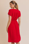 Red Surplice Dress